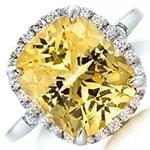 انگشتر طلای زنانه با نگین الماس تراش برلیان و سیترین مدل vzg1057
