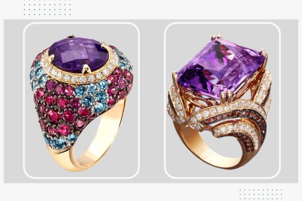 خرید و قیمت انگشتر آمیتیست زنانه طلا و جواهر - سایت زر