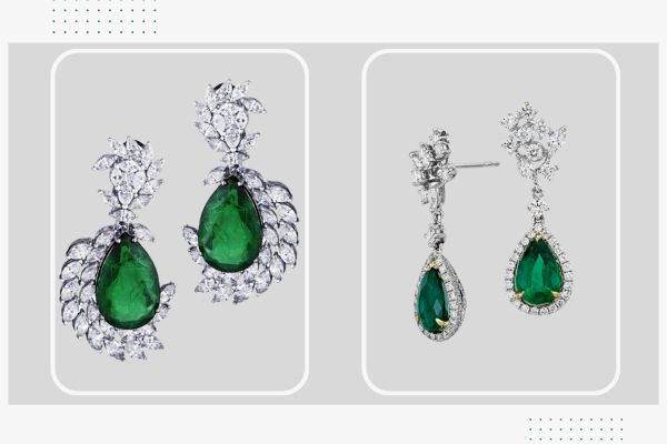 خرید و قیمت گوشواره زمرد زنانه طلا و جواهر الماس - سایت زر