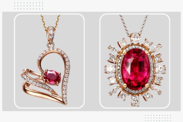 خرید و قیمت آویز یاقوت قرمز زنانه طلا و جواهر - سایت زر