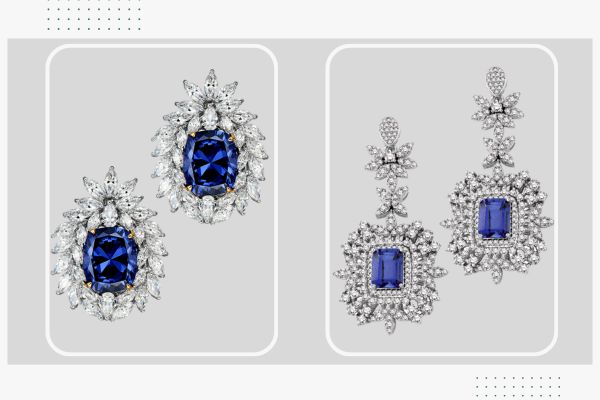 خرید و قیمت گوشواره یاقوت کبود آبی طلا زنانه و جواهر - سایت زر