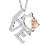 آویز کودکانه طلای سفید با نگین یاقوت مدل: RDC1015