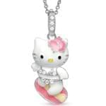 آویز کودکانه طلای سفید با نگین الماس تراش برلیان مدل: RDC1014