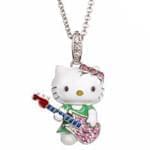 آویز کودکانه طلای سفید با نگین تورمالین و یاقوت مدل: PDC1011