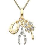 آویز کودکانه طلای دو رنگ با نگین الماس مدل:PDC1002