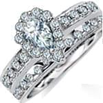 انگشتر زنانه طلا سفید با نگین الماس : مدل RDF1001