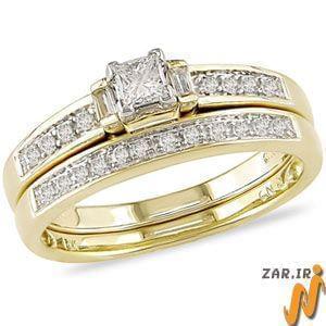 حلقه زنانه طلا زرد با نگین الماس : مدل RwDF1004