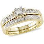 حلقه زنانه طلا زرد با نگین الماس : مدل RwDF1004