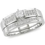 حلقه زنانه طلا سفید با نگین الماس مدل : RWDF1005