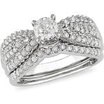 حلقه زنانه طلا سفید با نگین الماس مدل : RWDF1006