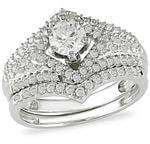 حلقه زنانه طلا سفید با نگین الماس مدل : RWDF1007