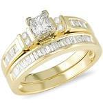 حلقه زنانه طلا زرد با نگین الماس مدل : RwDF1009