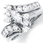 حلقه زنانه طلا سفید با نگین الماس مدل :RWDF1017