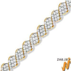 دستبند طلای زرد خوشه ای با نگین الماس مدل: BDF1004