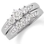 حلقه زنانه طلا سفید با نگین الماس مدل : RWDF1027