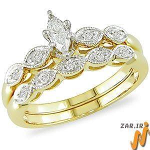 حلقه زنانه طلا زرد با نگین الماس مدل : RwDF1028