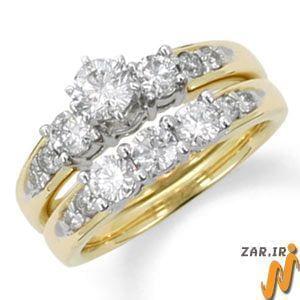 حلقه زنانه طلا زرد با نگین الماس مدل : RwDF1029