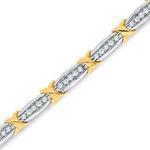 دستبند طلای دو رنگ با نگین الماس: مدل BJF1006