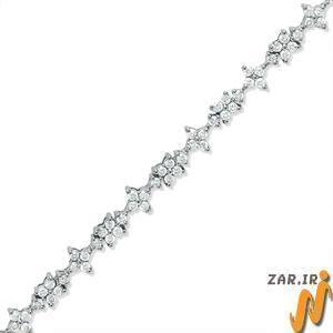 دستبند طلای سفید با نگین الماس ستاره ای مدل :BDF1007