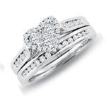 حلقه زنانه طلا سفید با نگین الماس مدل : RWDF1035