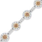 دستبند طلای سفید با نگین توپاز مدل :BDF1008