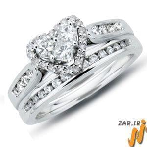 حلقه زنانه طلا سفید با نگین الماس مدل :RWDF1036