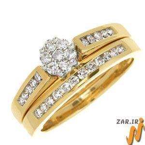 حلقه زنانه طلا زرد با نگین الماس مدل : RwDF1037