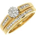 حلقه زنانه طلا زرد با نگین الماس مدل : RwDF1037