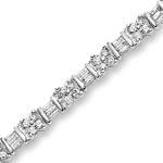 دستبند طلای سفید با نگین الماس مدل :BDF1009