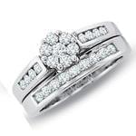 حلقه زنانه طلا سفید با نگین الماس : مدل RwDF1041