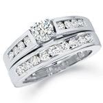 حلقه زنانه طلا سفید با نگین الماس مدل :RWDF1042