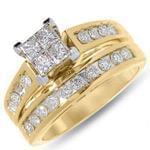 حلقه عروسی طلا زرد با نگین الماس مدل :RWDF1043