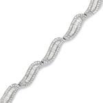 دستبند طلای سفید با نگین الماس مدل :BDF1011