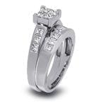 حلقه زنانه طلا سفید با نگین الماس : مدل RwDF1046