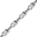 دستبند طلای سفید با نگین الماس مدل :BDF1013