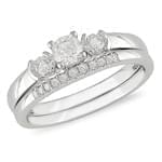 حلقه زنانه طلا سفید با نگین الماس مدل :RWDF1049