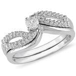 حلقه زنانه طلا سفید با نگین الماس : مدل RwDF1050