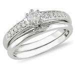 حلقه زنانه طلا سفید با نگین الماس : مدل RwDF1051