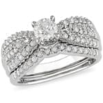 حلقه زنانه طلا سفید با نگین الماس : مدل RwDF1053