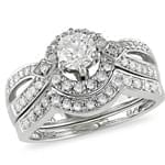 حلقه زنانه طلا  سفید با نگین الماس : مدل RwDF1056