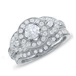 حلقه زنانه طلا سفید با نگین الماس : مدل RwDF1057