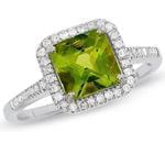 انگشتر طلا سفید با نگین زبرجد و الماس مدل : rsf1030