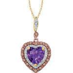 آویز طلا زرد با نگین آمتیس و برلیان مدل: pdfe1027