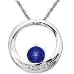 آویز طلا سفید با نگین یاقوت کبود و الماس تراش برلیان مدل: pdfe1040