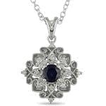 آویز طلا سفید با نگین یاقوت مدل: pdfe1041