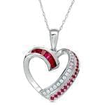 آویز طلا سفید با نگین یاقوت و الماس تراش برلیان مدل: pdfe1042