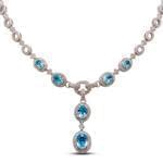 گردنبند طلا سفید با نگین توپاز مدل: pdf1048