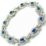 دستبند طلا سفید با نگین الماس و یاقوت مدل : bgf1026