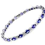 دستبند طلا سفید با نگین تانزانیت مدل : bgf1032