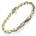 دستبند طلا زرد و سفید با نگین الماس مدل : bgf10351